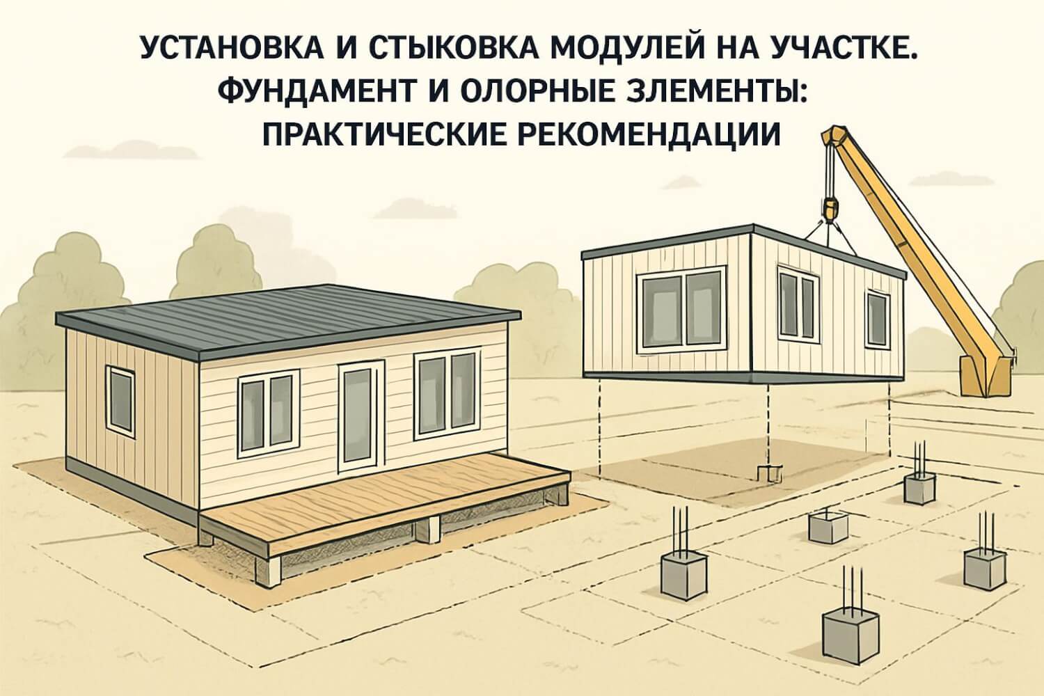 Установка и стыковка модулей на участке. Фундамент и опорные элементы: практические рекомендации Установка и стыковка модулей на участке. Фундамент и опорные элементы: практические рекомендации