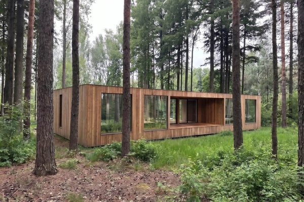 Дом 150 кв. м. летним днем вид сбоку